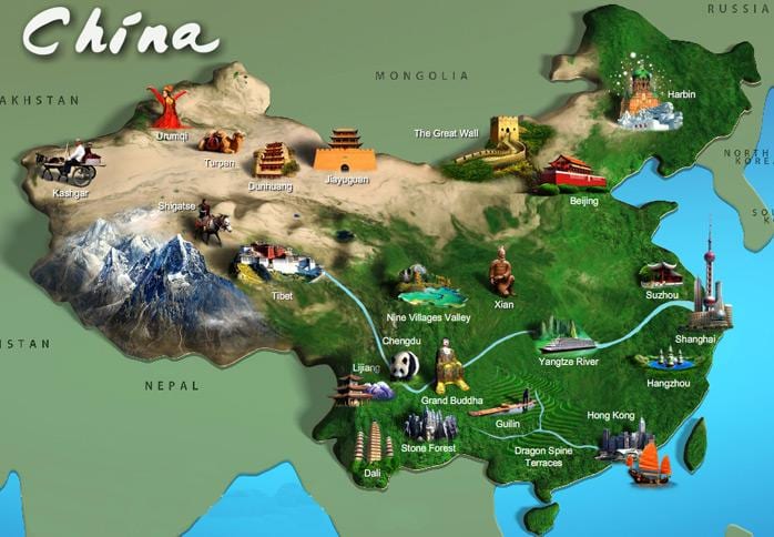 картица атракција Кине