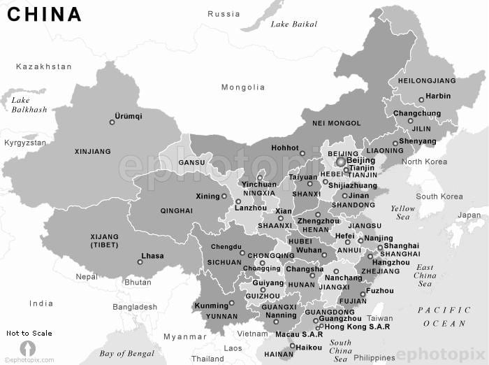 карта Кине црна и бела