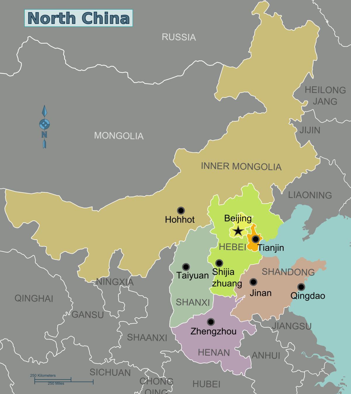 карта Северне Кине