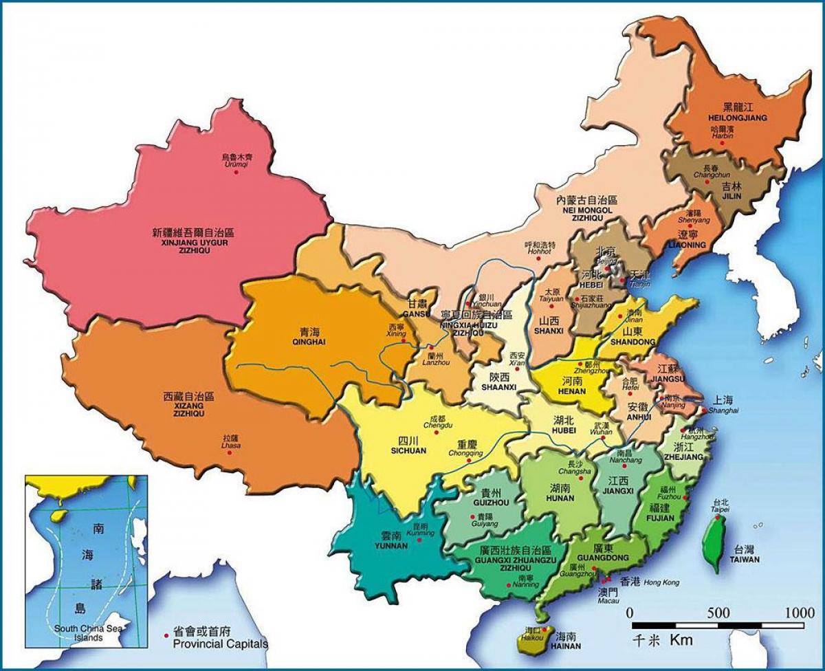 мапа провинције Кине