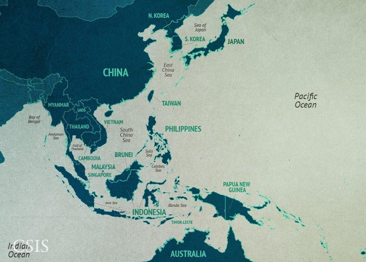 карта Кине на море