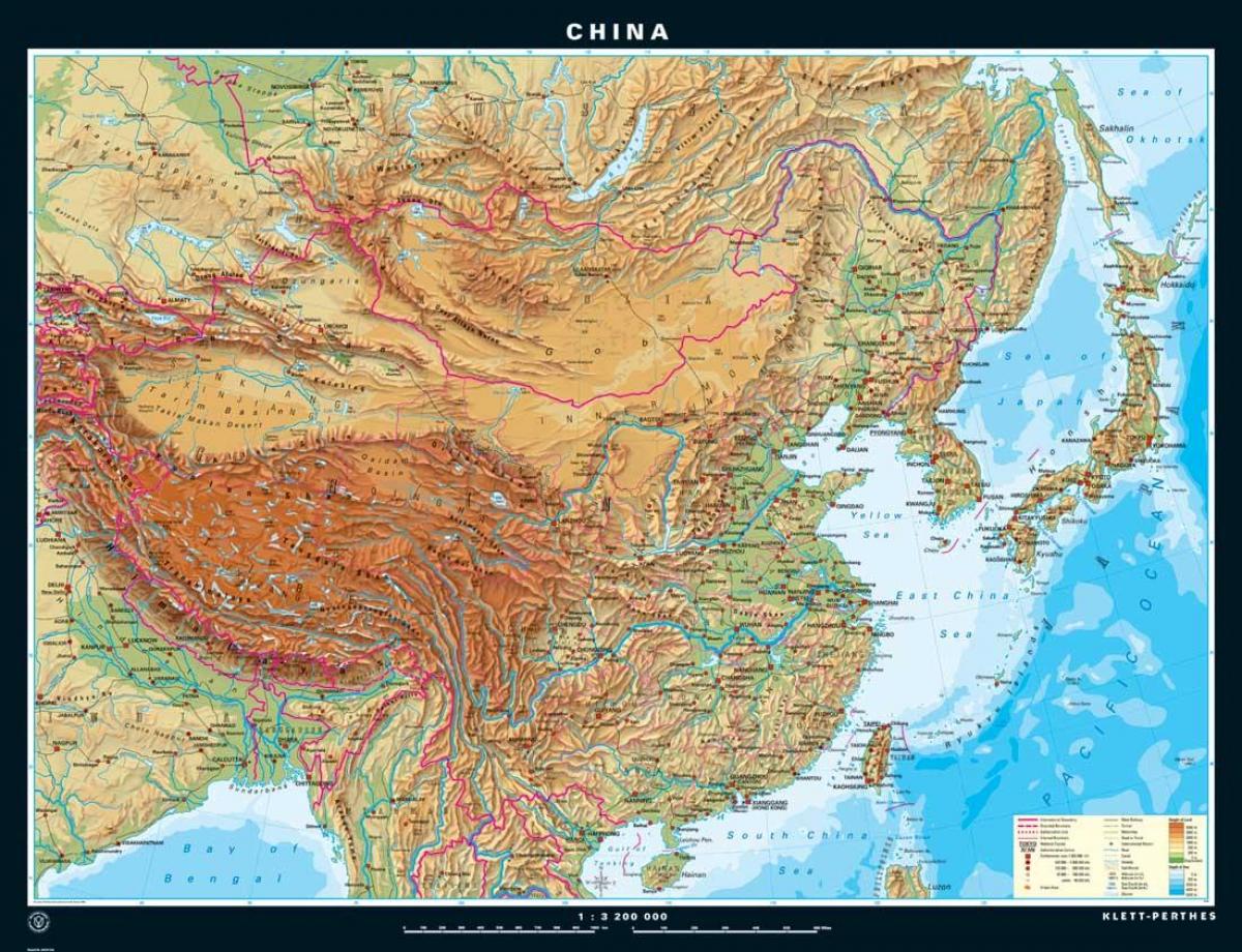 физичко-географске карте Кине