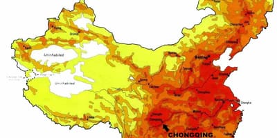 Карта становништва Кине