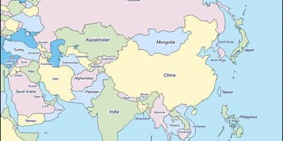Карта Кине и суседних земаља