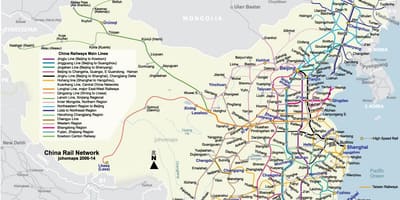 Мапа железнице Кине