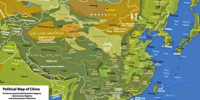 Физичка географија карта Кине