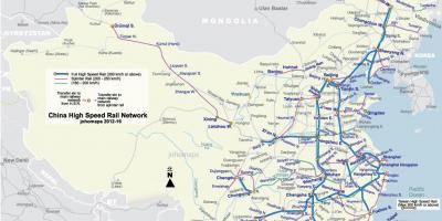Хигх-спеед пруге Кине на мапи